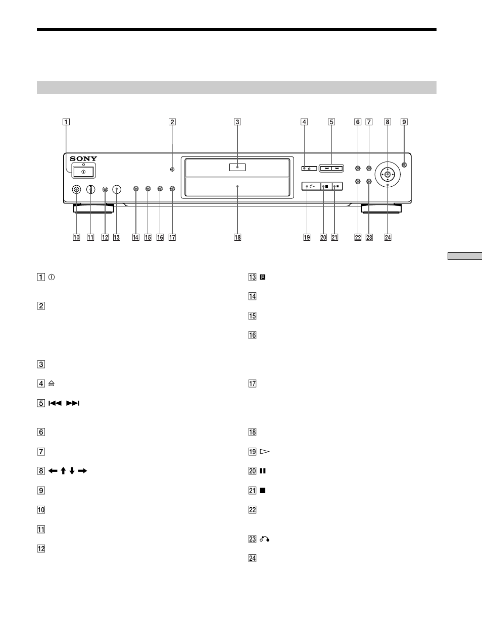 Index to parts and controls, Index to parts and controls 75 | Sony DVP-S570D User Manual | Page 75 / 80