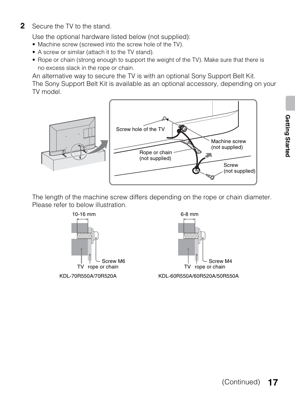 Continued) | Sony KDL-70R550A User Manual | Page 17 / 84