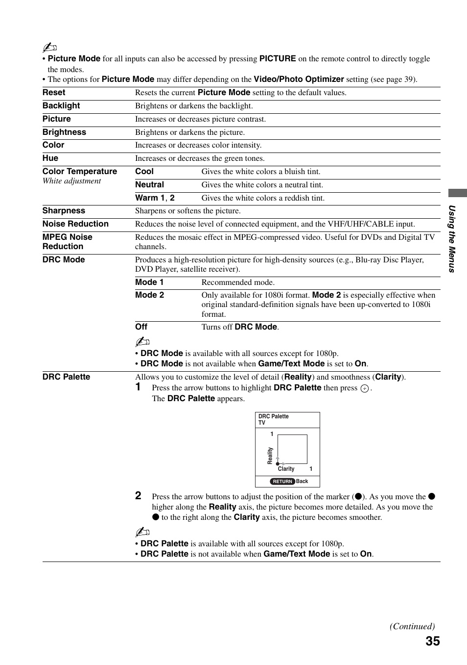 Sony KDL-52XBR5 User Manual | Page 35 / 60