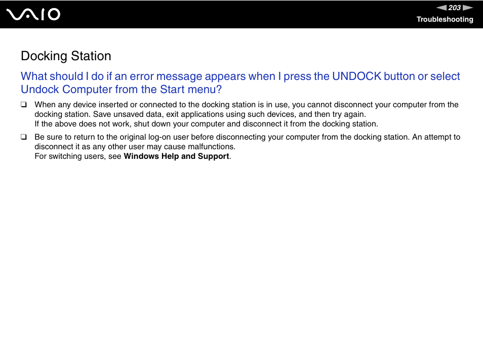 Docking station | Sony VGN-SR190ECJ User Manual | Page 203 / 222