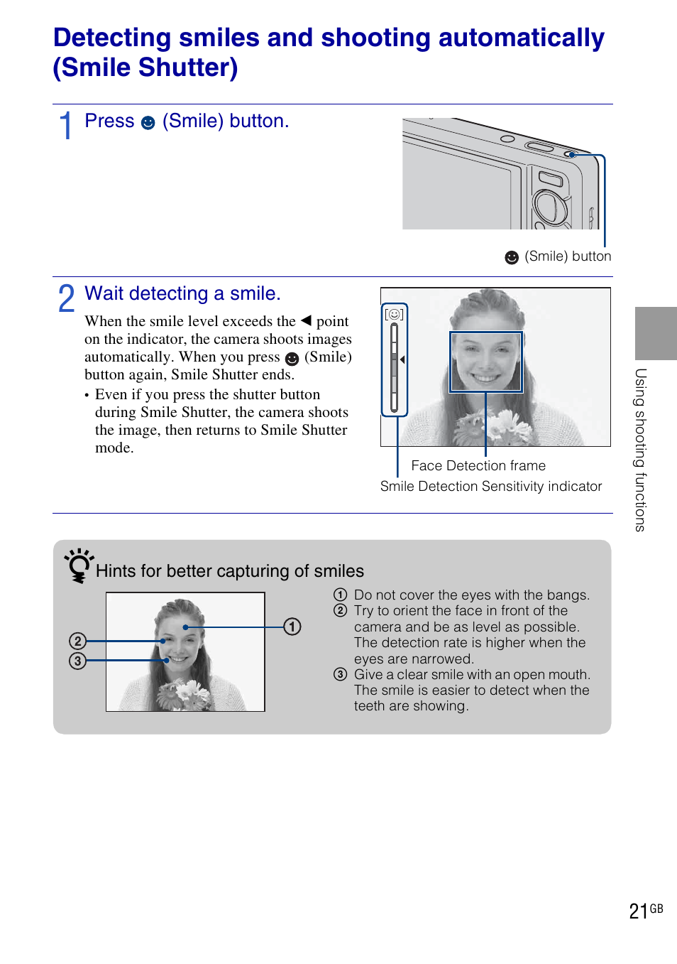 Sony DSC-W290 User Manual | Page 21 / 60