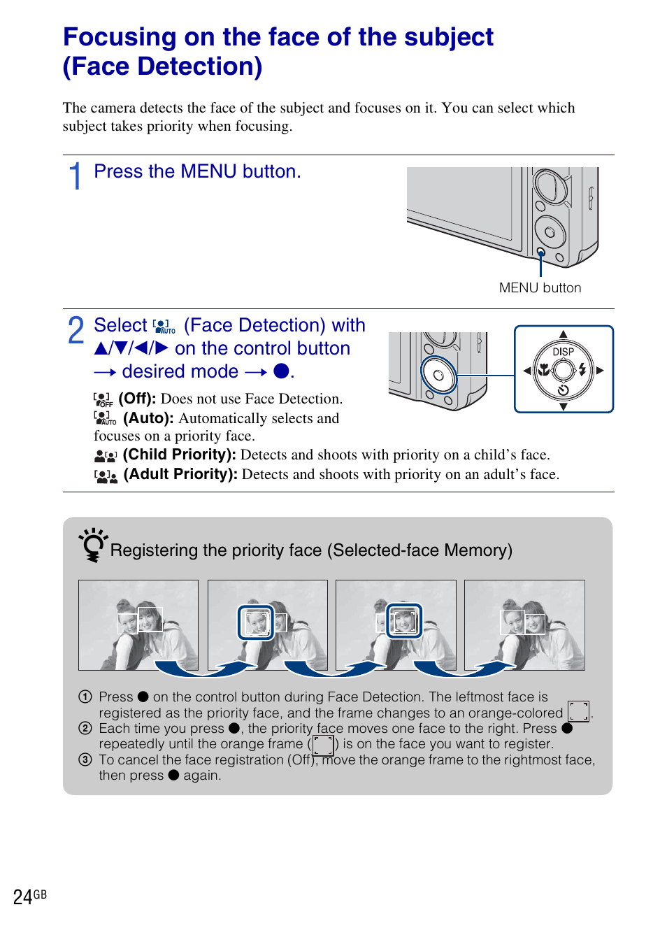 Sony DSC-W290 User Manual | Page 24 / 60