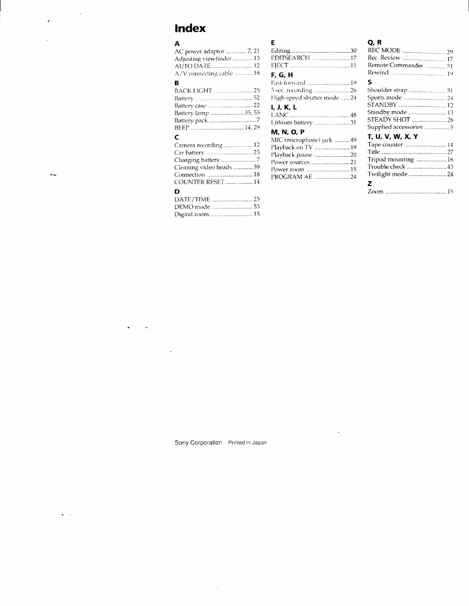 Sony CCD-TR54 User Manual | Page 56 / 56