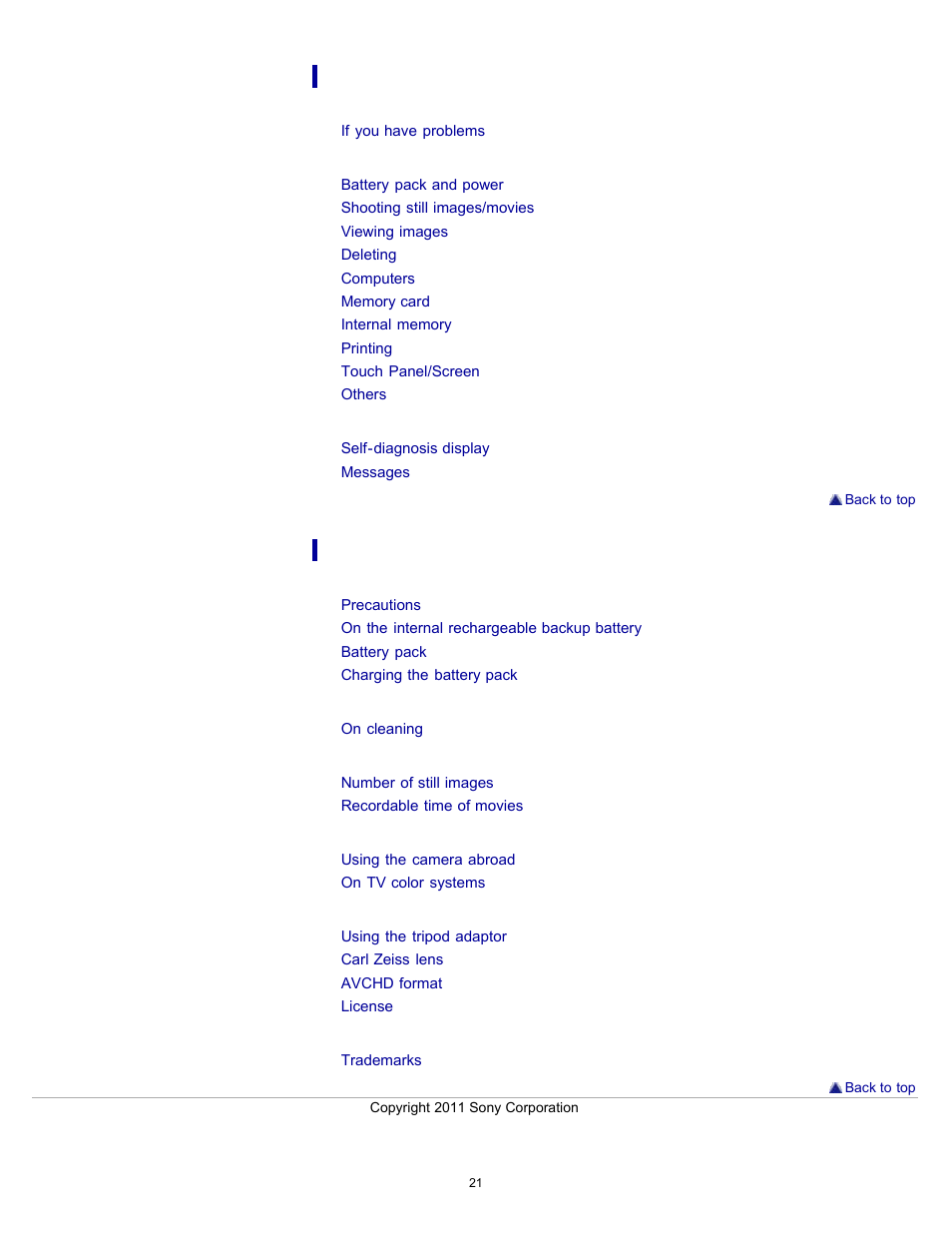 Sony DSC-TX55 User Manual | Page 21 / 275