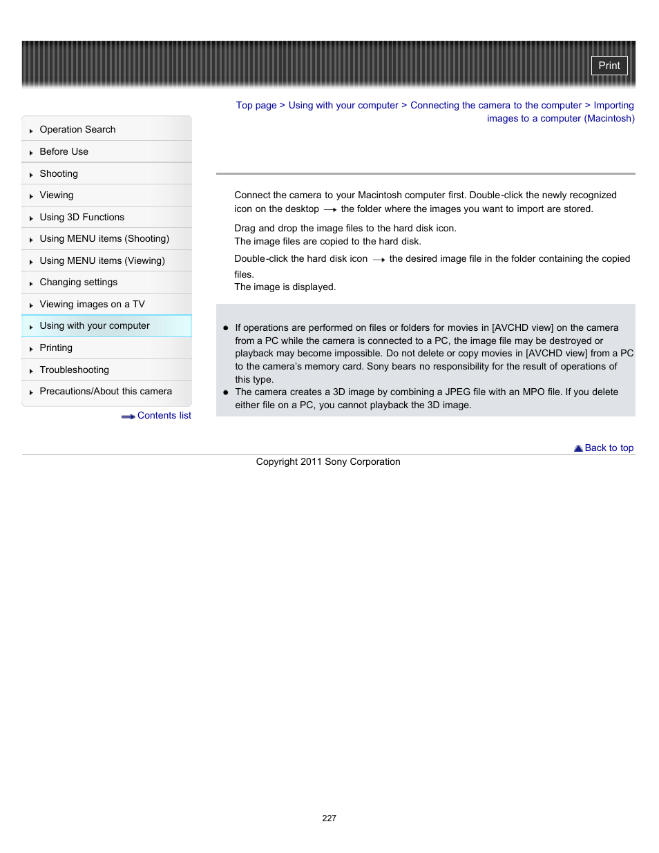 Importing images to a computer (macintosh), Details | Sony DSC-TX55 User Manual | Page 227 / 275