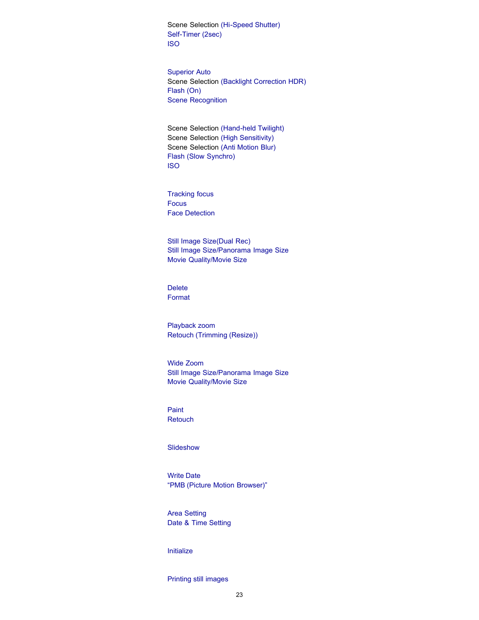 Sony DSC-TX55 User Manual | Page 23 / 275