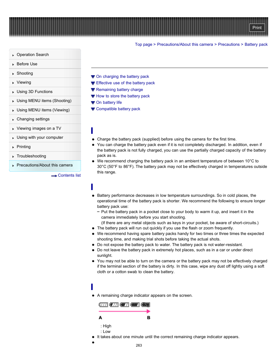 Battery pack, Details | Sony DSC-TX55 User Manual | Page 263 / 275
