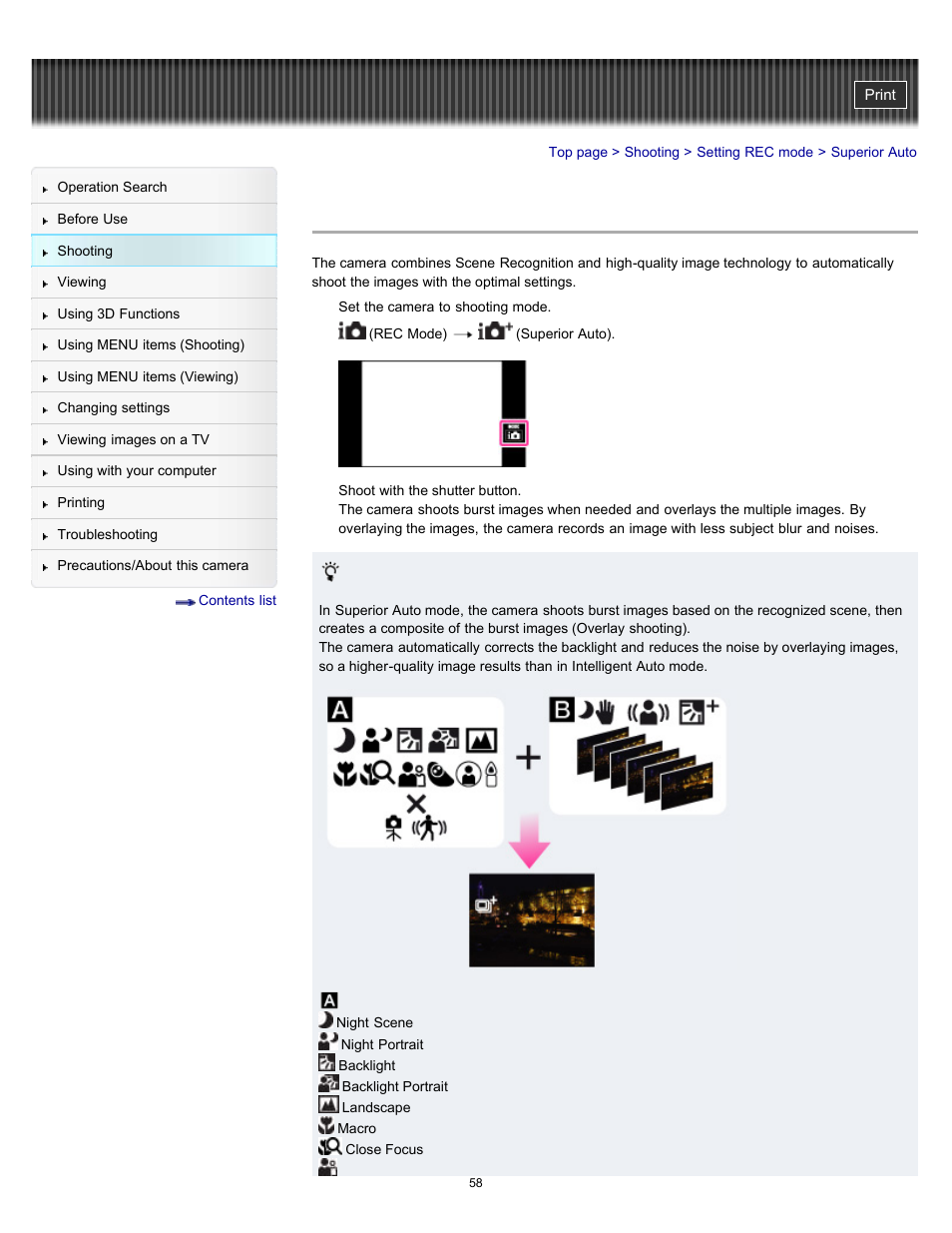 Superior auto, Details | Sony DSC-TX55 User Manual | Page 58 / 275