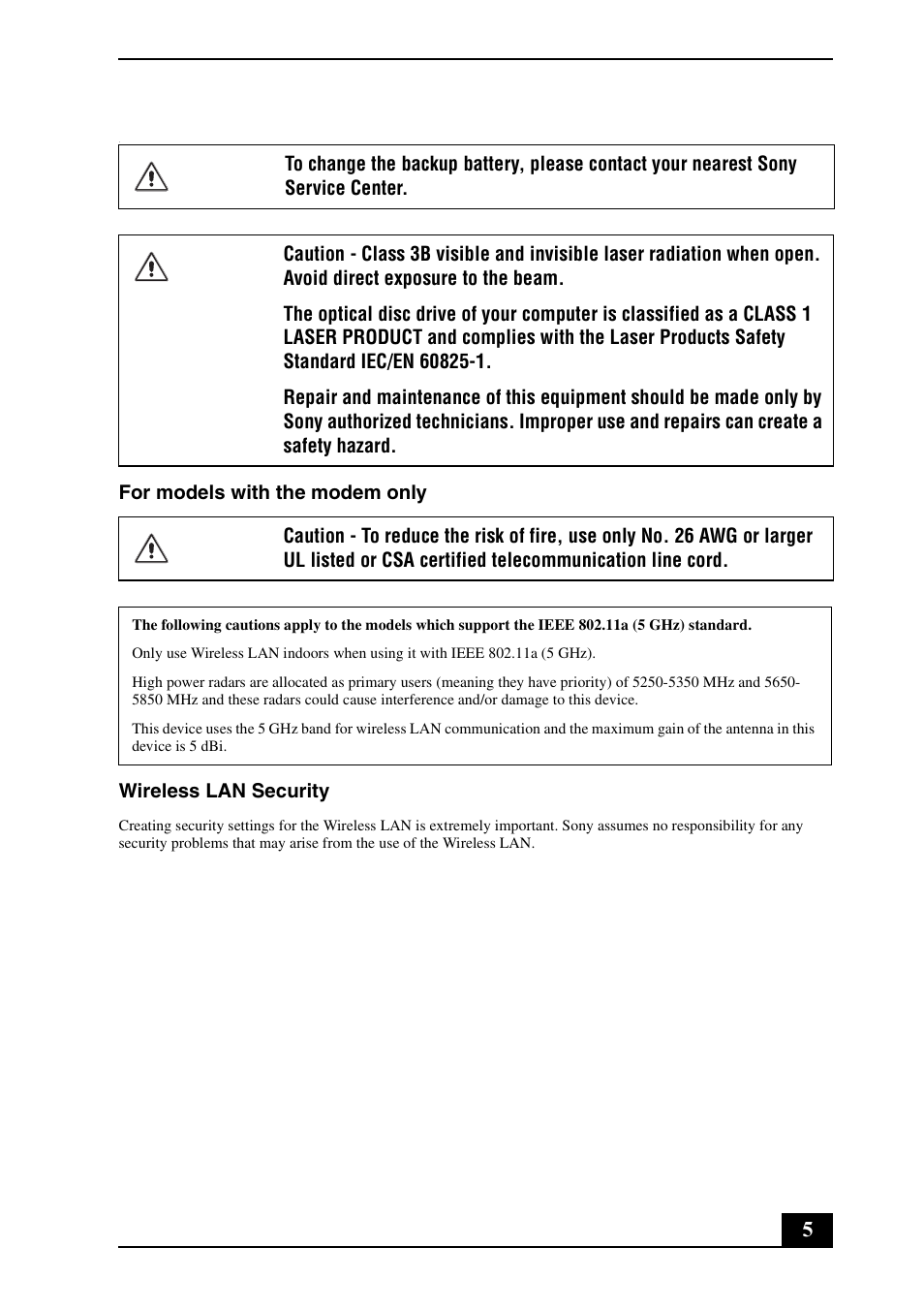 Sony VGN-CS390D User Manual | Page 5 / 28