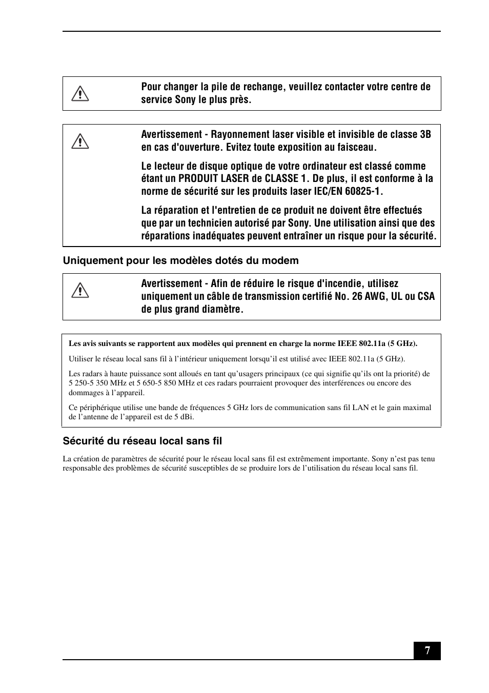 Sony VGN-CS390D User Manual | Page 7 / 28