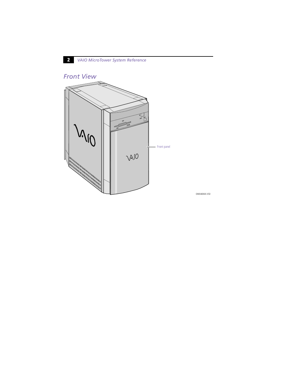 Front view | Sony PCV-E203 User Manual | Page 10 / 112