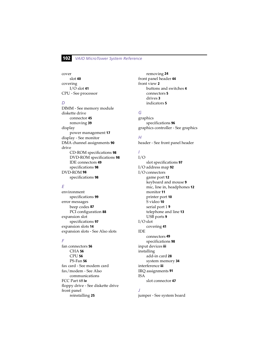 Sony PCV-E203 User Manual | Page 110 / 112