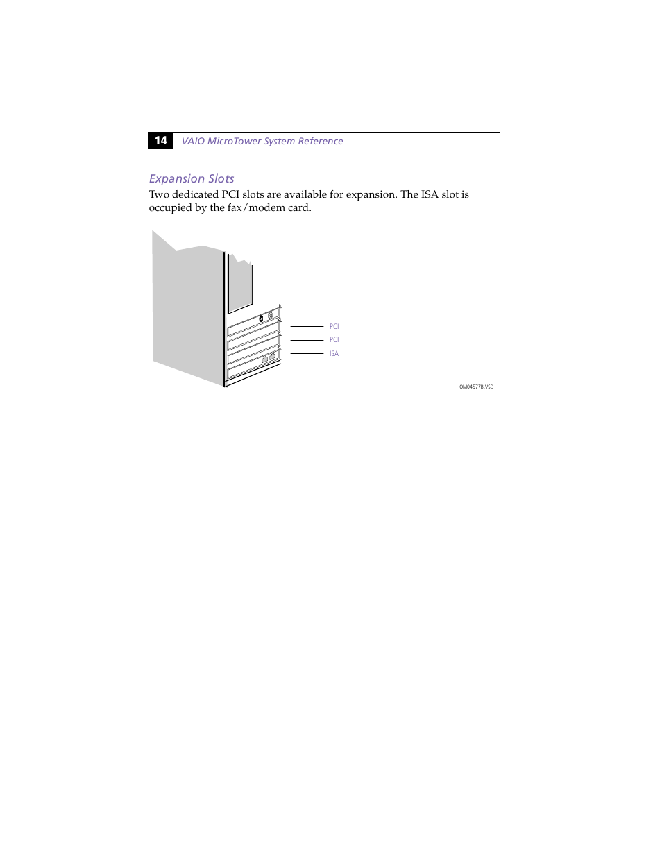 Expansion slots, 14 expansion slots | Sony PCV-E203 User Manual | Page 22 / 112