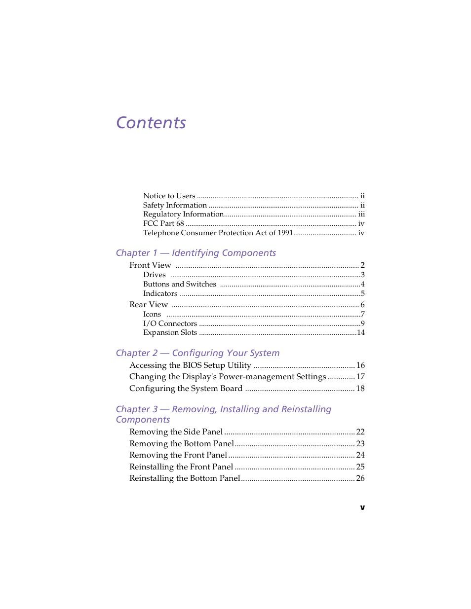 Sony PCV-E203 User Manual | Page 5 / 112