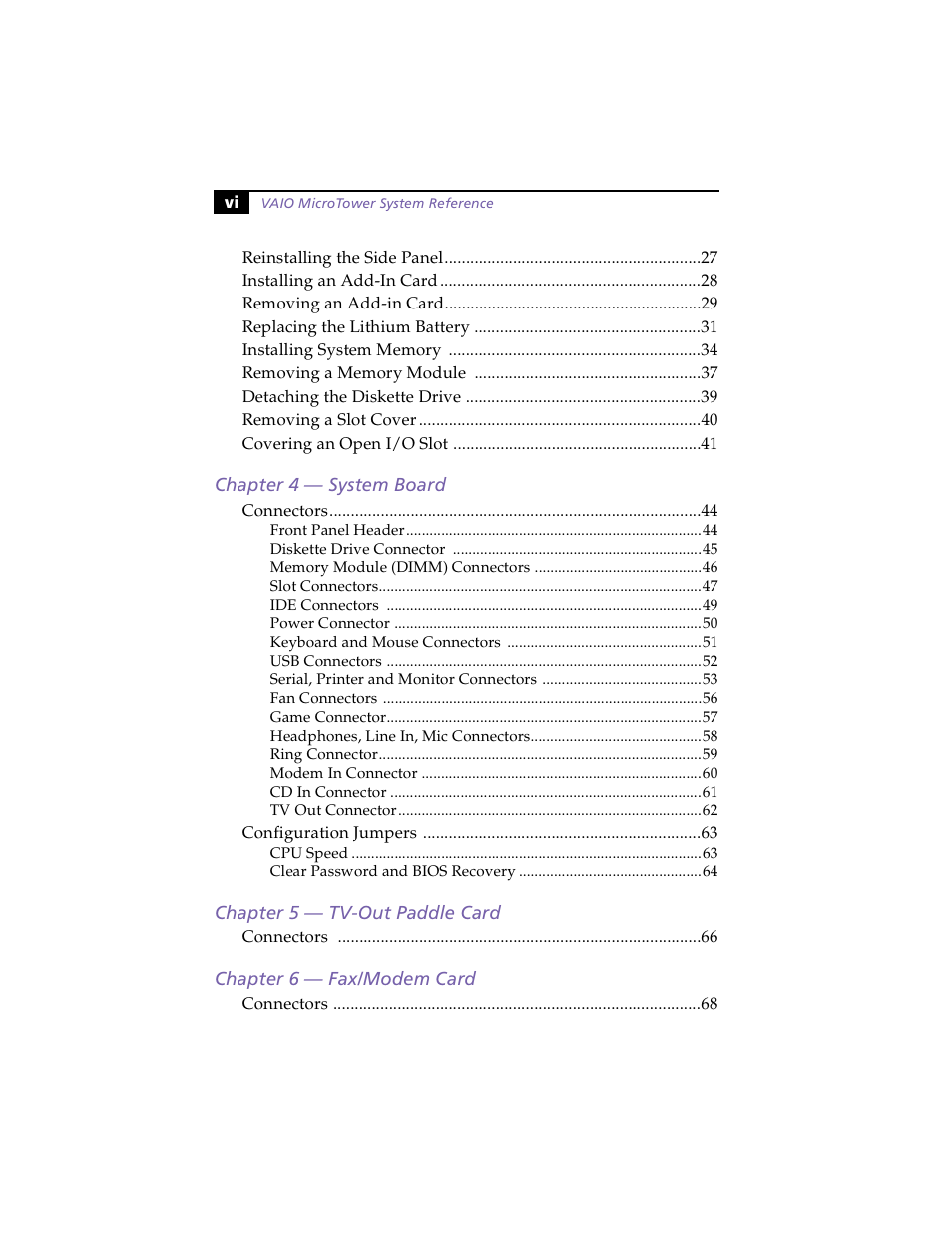 Sony PCV-E203 User Manual | Page 6 / 112