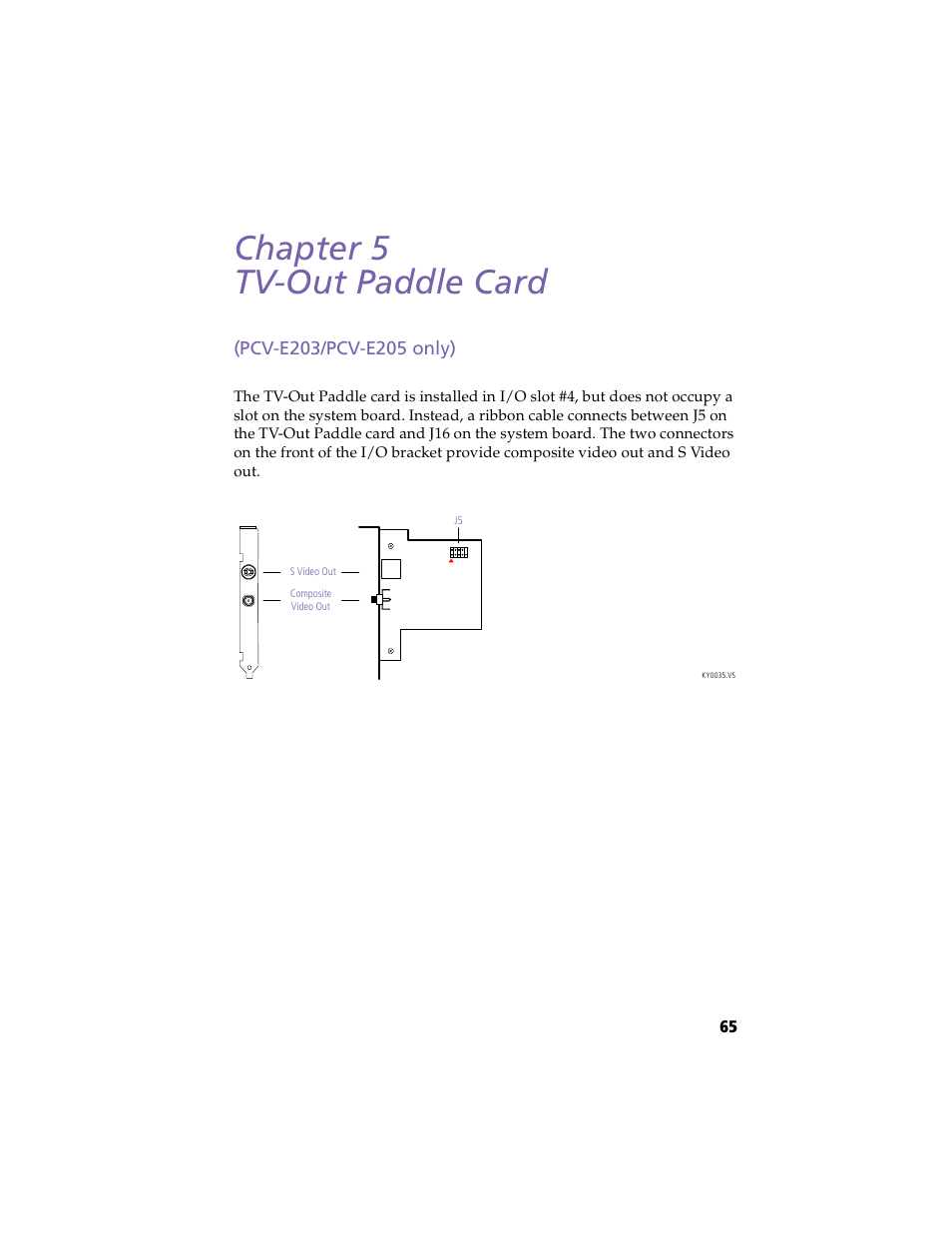 Tv-out paddle card, Chapter 5 — tv-out paddle card, Chapter 5 tv-out paddle card | Sony PCV-E203 User Manual | Page 73 / 112