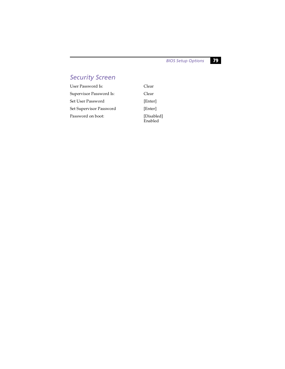 Security screen | Sony PCV-E203 User Manual | Page 87 / 112