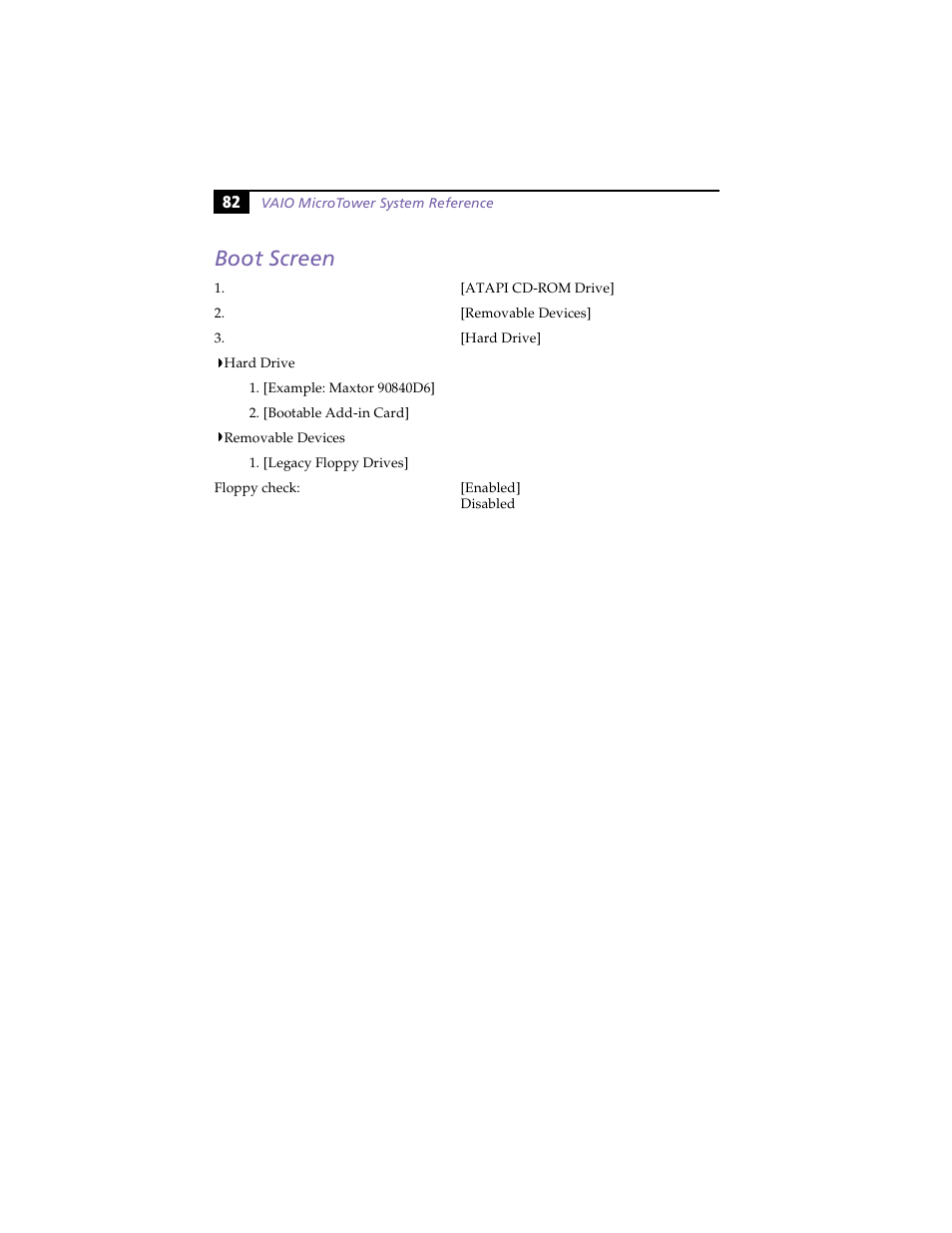 Boot screen | Sony PCV-E203 User Manual | Page 90 / 112