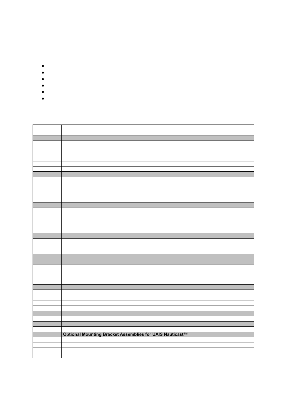 6 accessories | ACR Electronics Nauticast Y1-03-0212 User Manual | Page 54 / 94