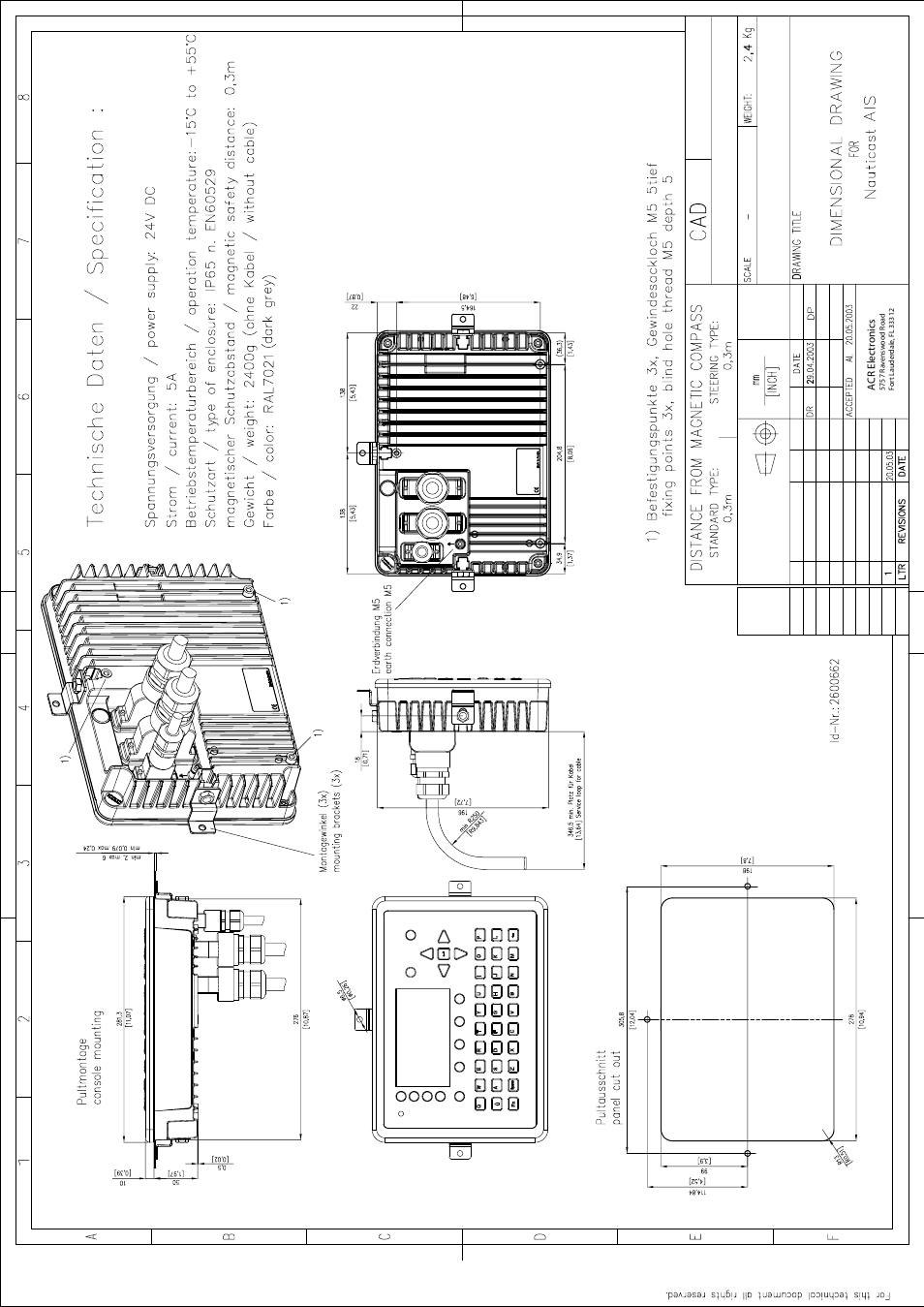 Y1-03-0212e appendix and drawings.pdf | ACR Electronics Nauticast Y1-03-0212 User Manual | Page 61 / 94