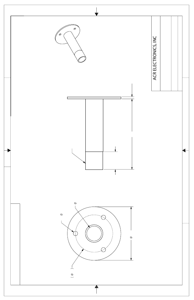 Gps deck mount metal 1 x 14 thread, Acr electronics, inc | ACR Electronics Nauticast Y1-03-0212 User Manual | Page 76 / 94