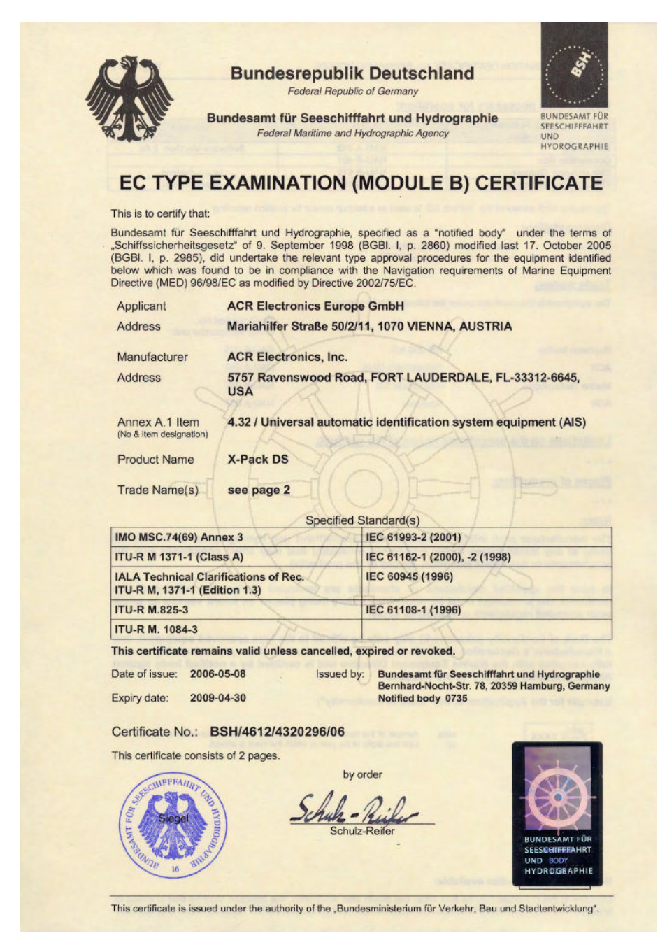 ACR Electronics Nauticast Y1-03-0212 User Manual | Page 84 / 94