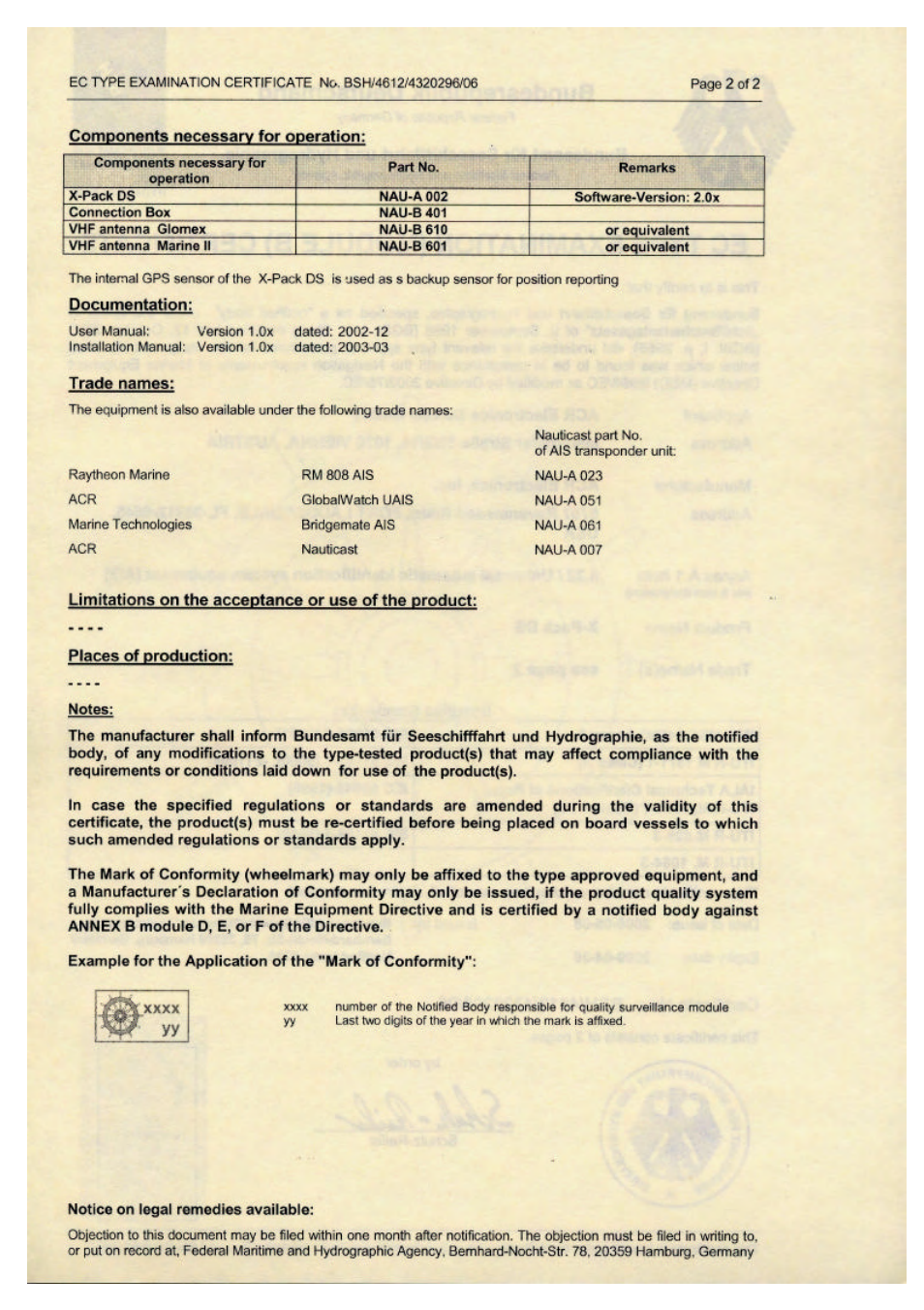 ACR Electronics Nauticast Y1-03-0212 User Manual | Page 85 / 94