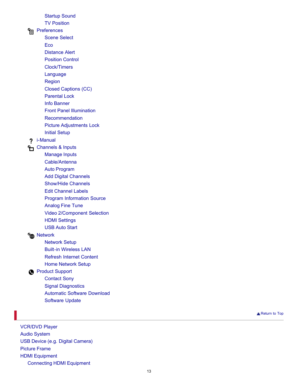 Sony KDL-60NX720 User Manual | Page 13 / 184
