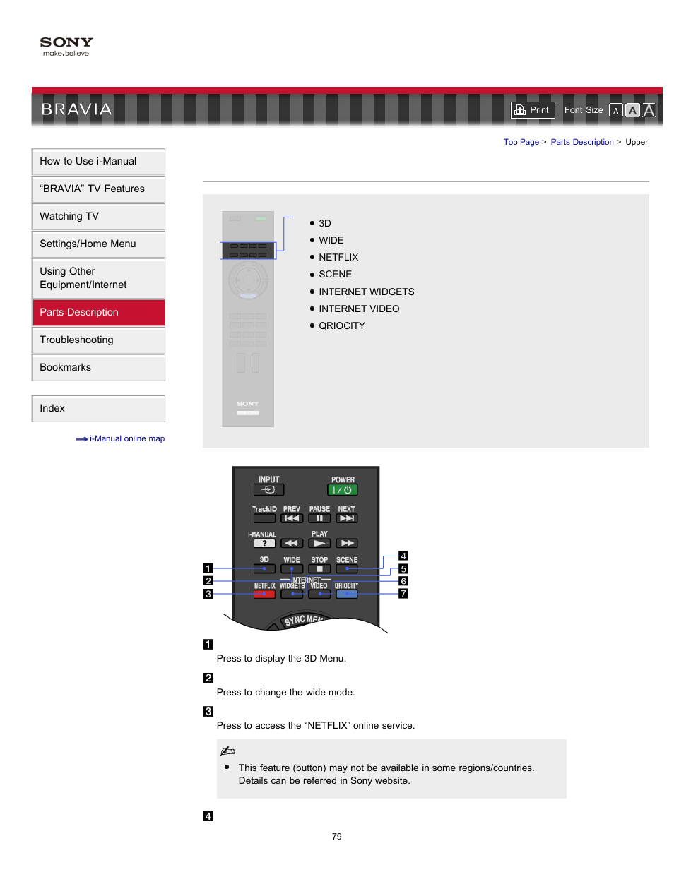 Upper | Sony KDL-60NX720 User Manual | Page 79 / 184