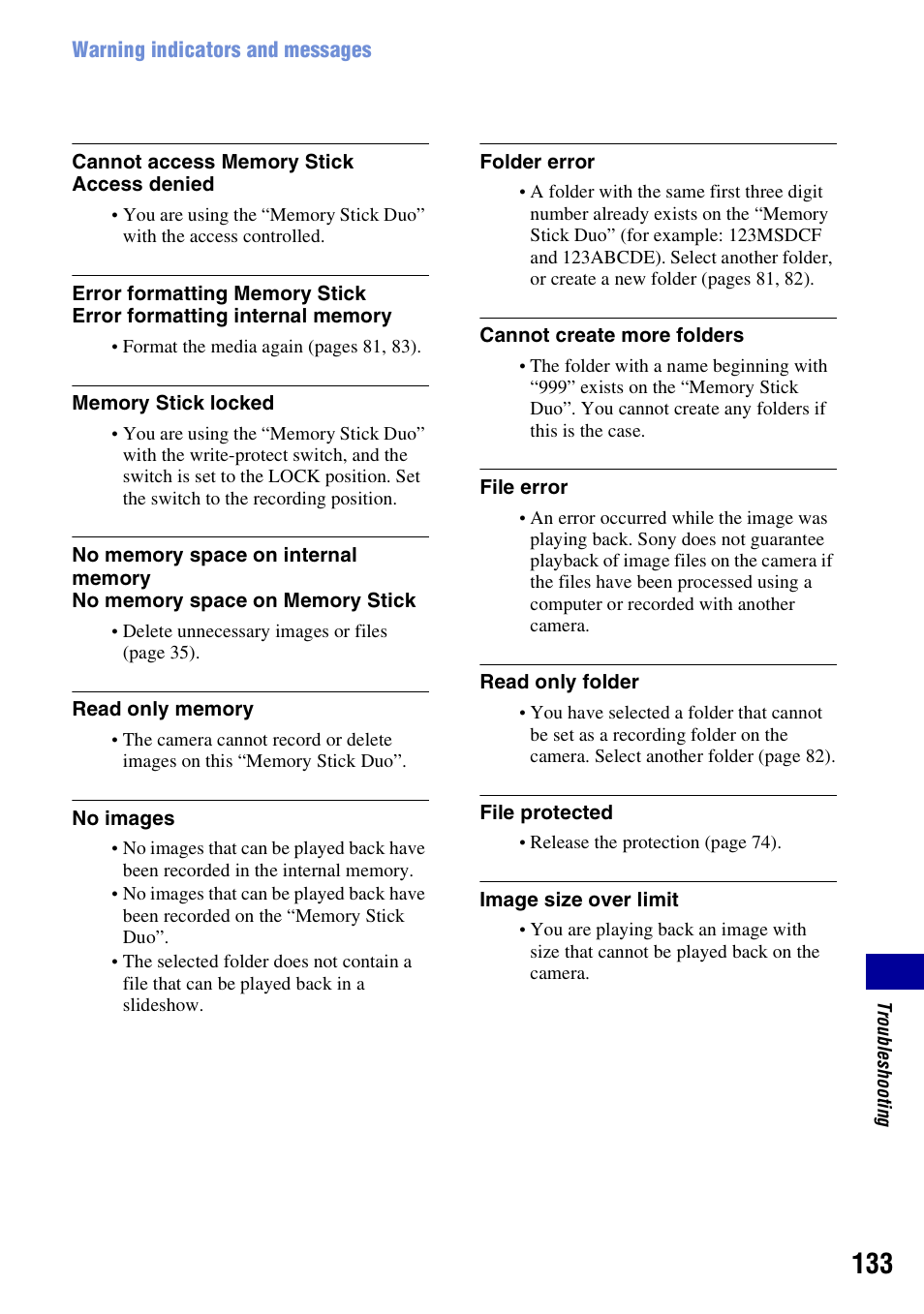 Sony DSC-T300 User Manual | Page 133 / 147