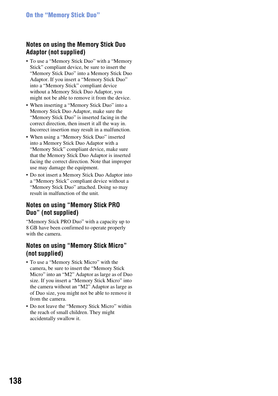 Sony DSC-T300 User Manual | Page 138 / 147