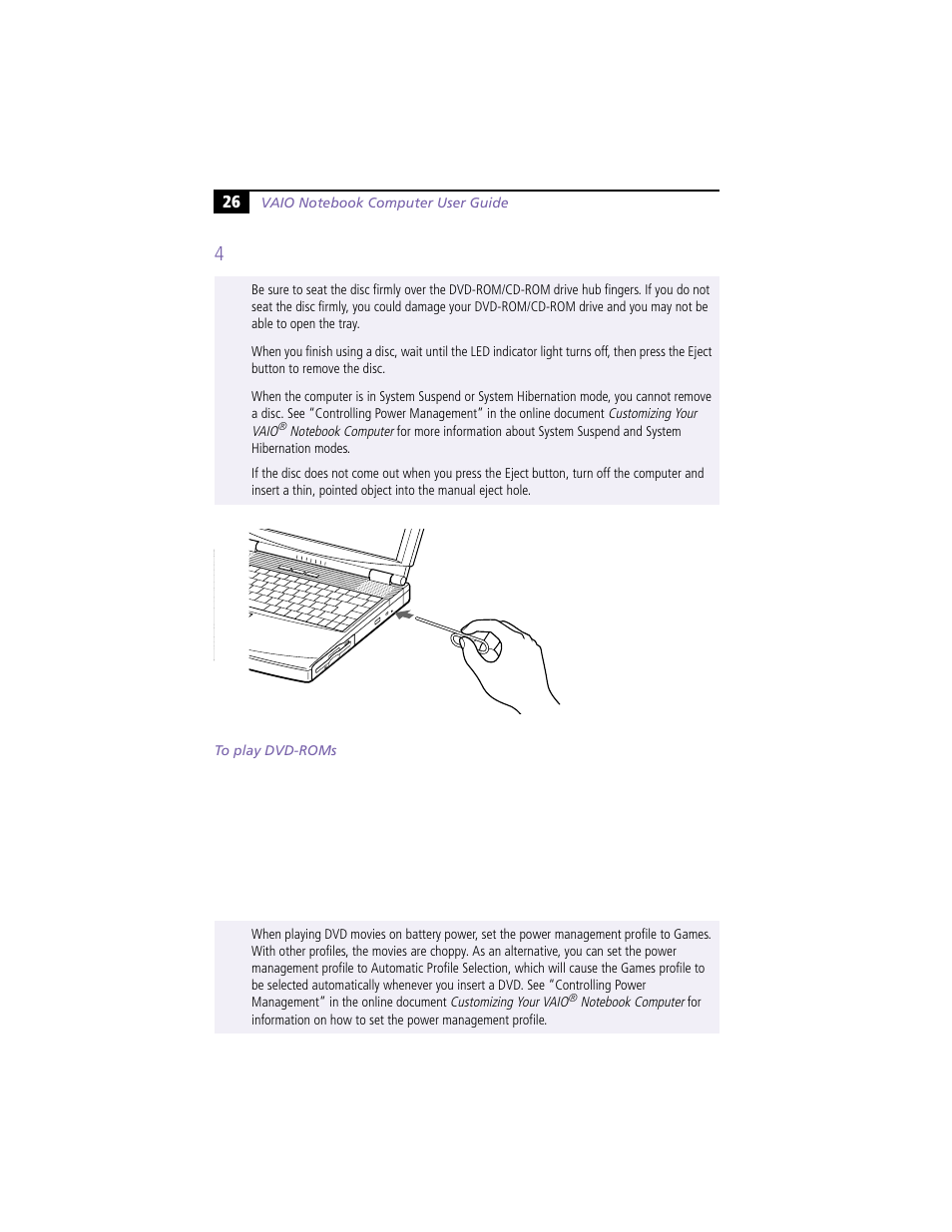 To play dvd-roms | Sony PCG-F360 User Manual | Page 36 / 98