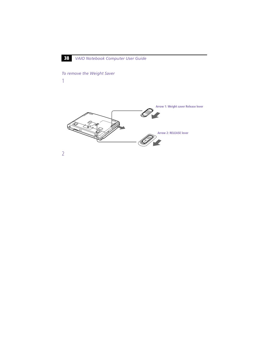 To remove the weight saver | Sony PCG-F360 User Manual | Page 48 / 98