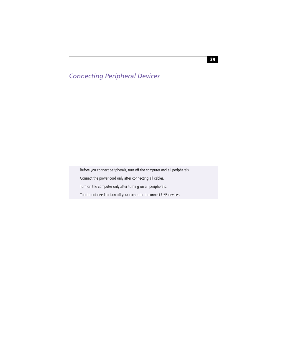 Connecting peripheral devices | Sony PCG-F360 User Manual | Page 49 / 98