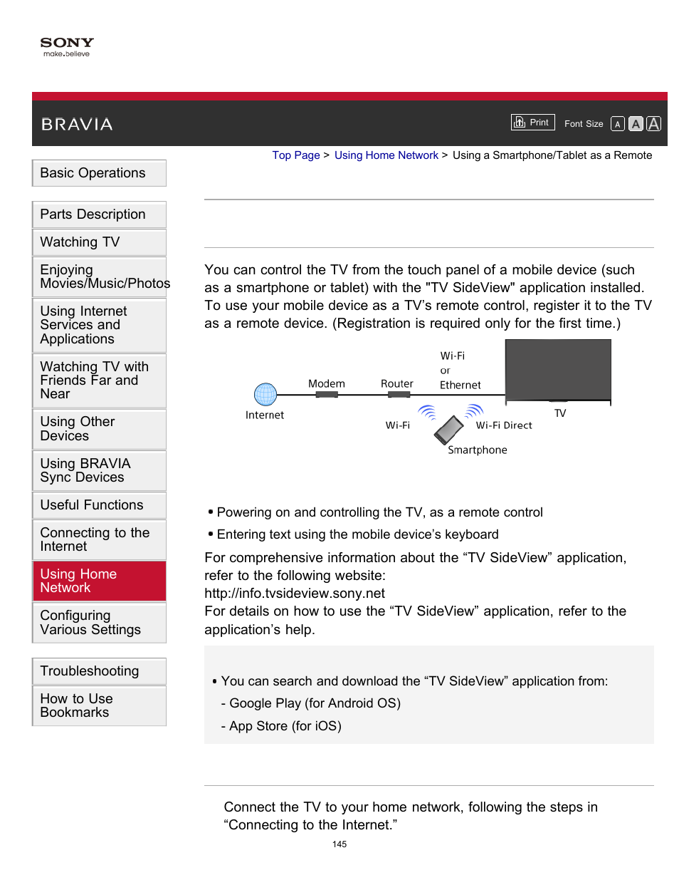 Using a smartphone/tablet as a remote | Sony KDL-60W850B User Manual | Page 151 / 245