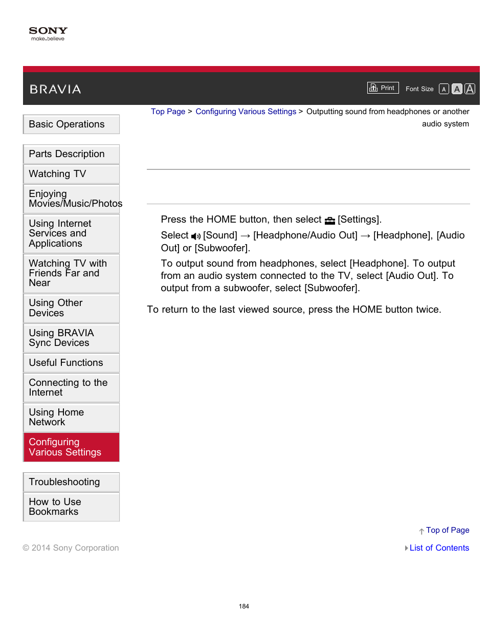 Sony KDL-60W850B User Manual | Page 190 / 245
