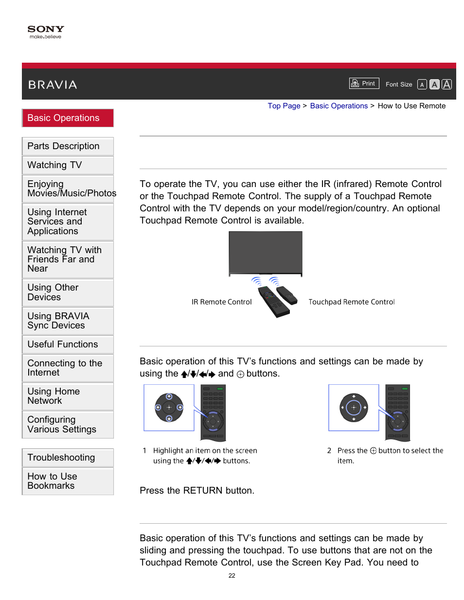 How to use remote | Sony KDL-60W850B User Manual | Page 28 / 245