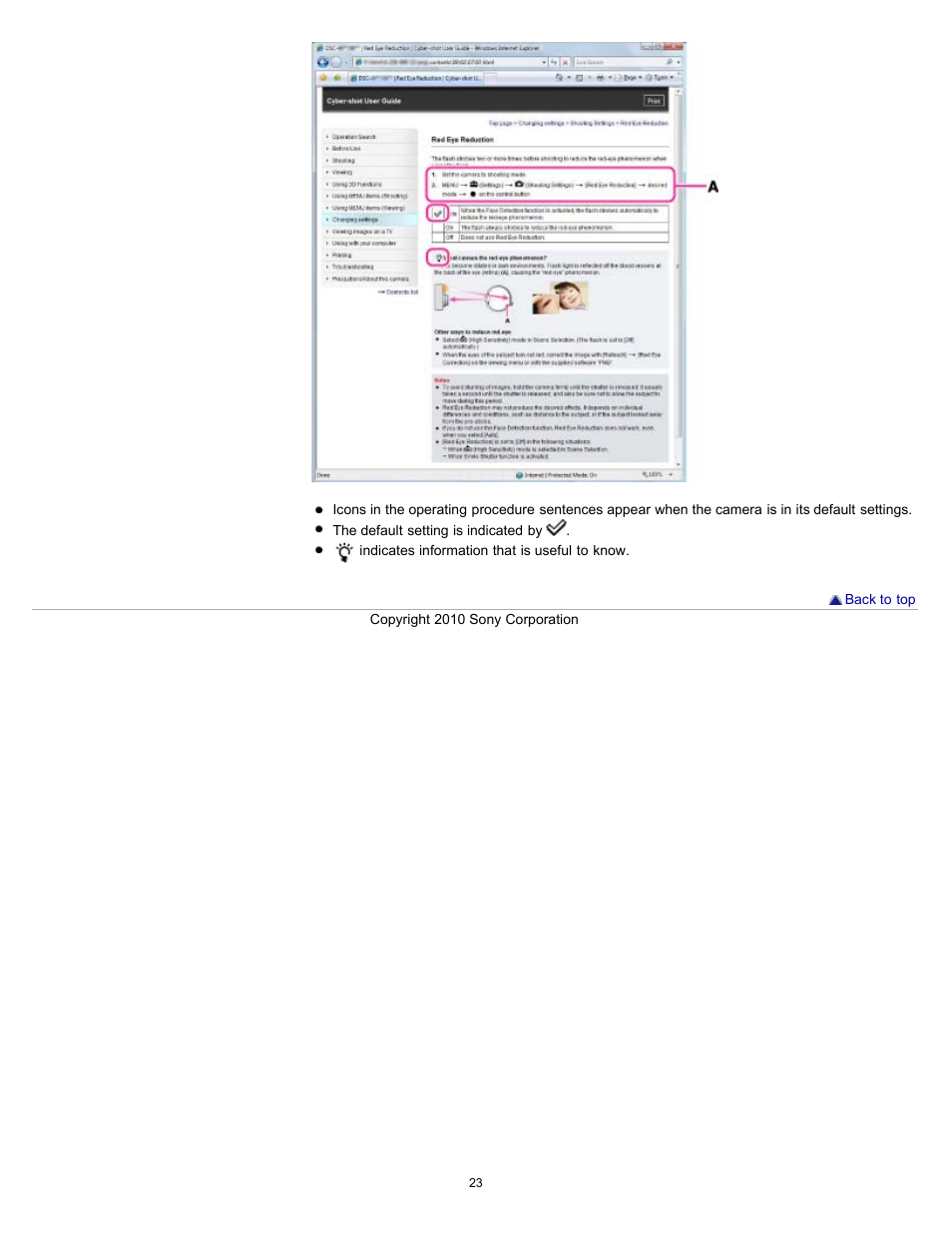 Sony DSC-W530 User Manual | Page 23 / 167