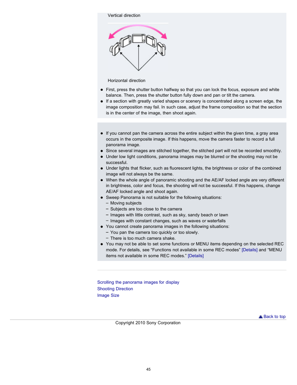 Sony DSC-W530 User Manual | Page 45 / 167