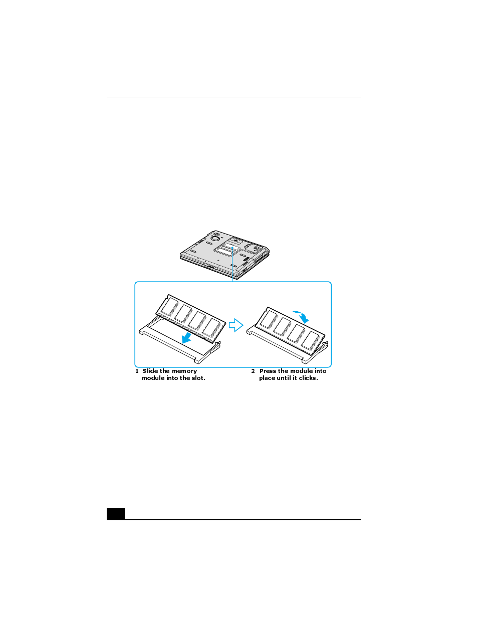 Installing a memory module | Sony PCG-GRX590K User Manual | Page 36 / 72