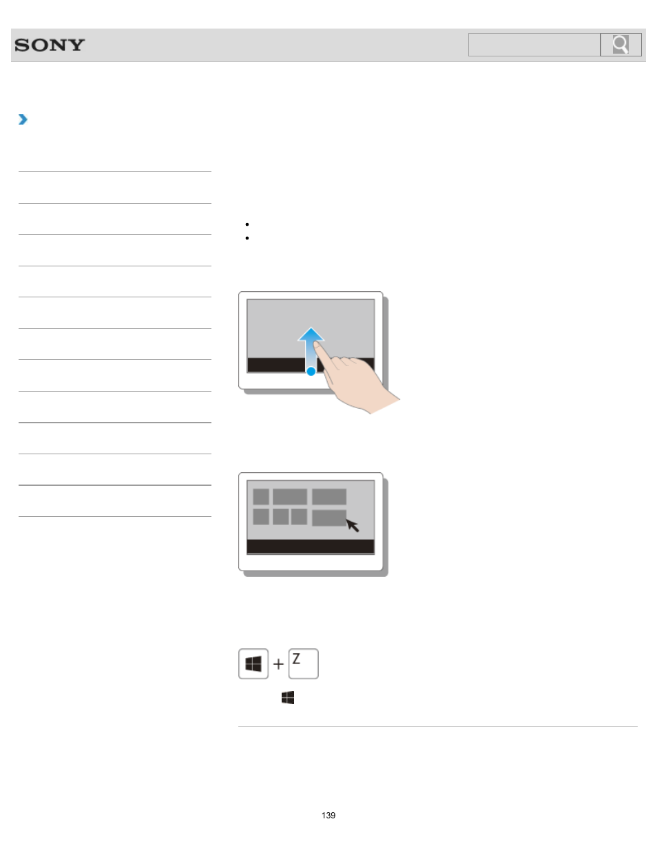 Opening the app menu, How to use, Search | Sony SVT151190X User Manual | Page 139 / 399