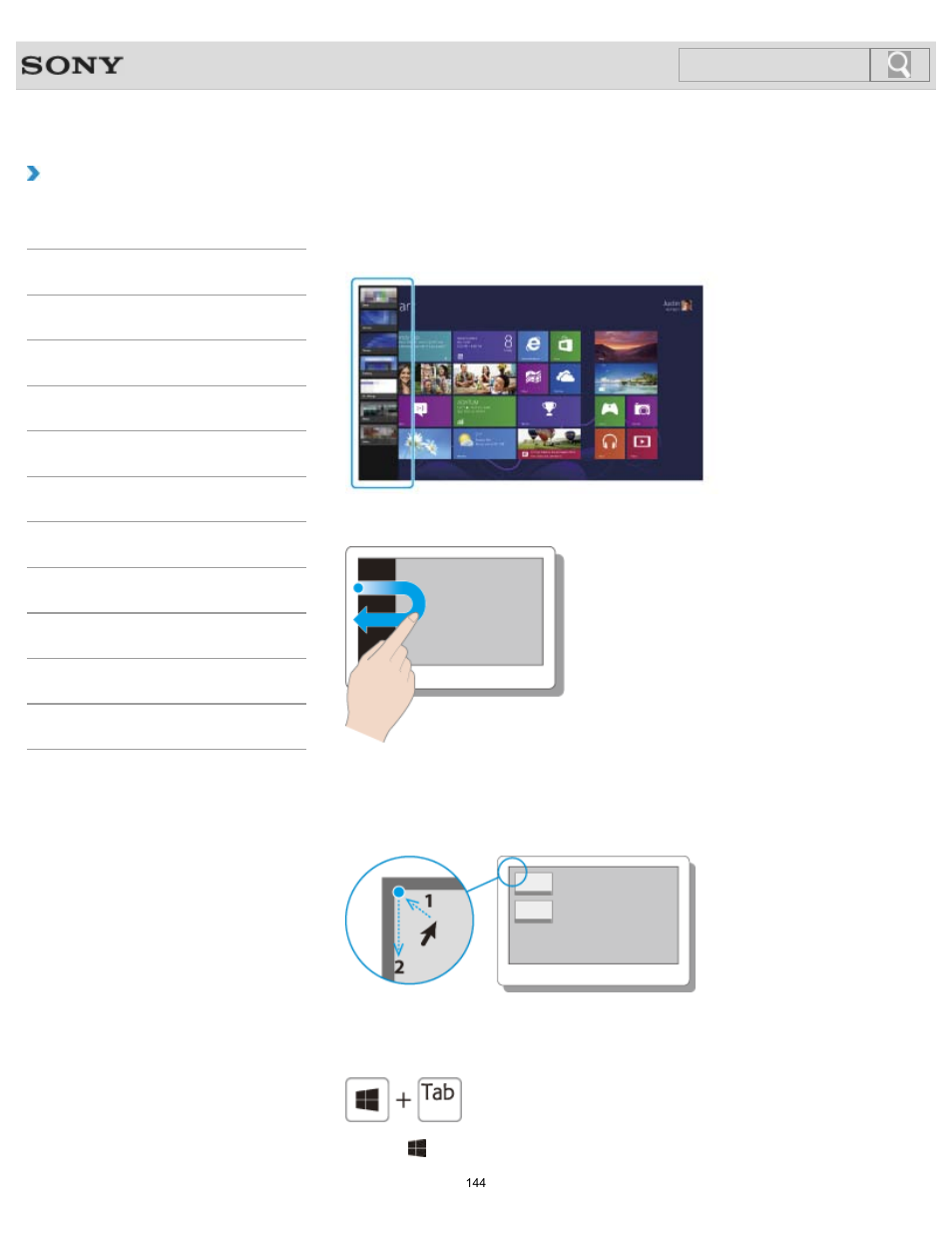 Viewing running apps, Details, How to use | Search | Sony SVT151190X User Manual | Page 144 / 399