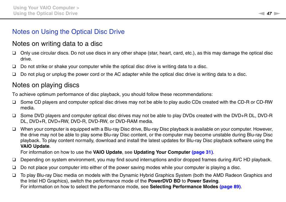 Sony VPCCA390X User Manual | Page 47 / 166