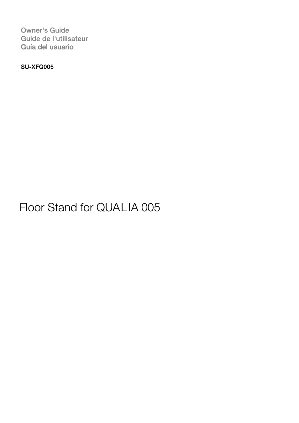 Sony SU-XFQ005 User Manual | 32 pages