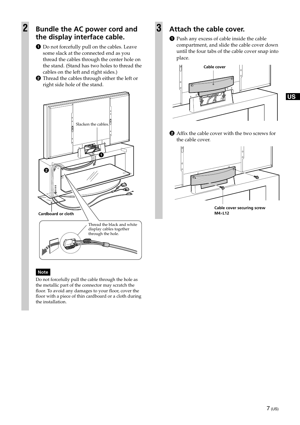 Attach the cable cover | Sony SU-XFQ005 User Manual | Page 9 / 32