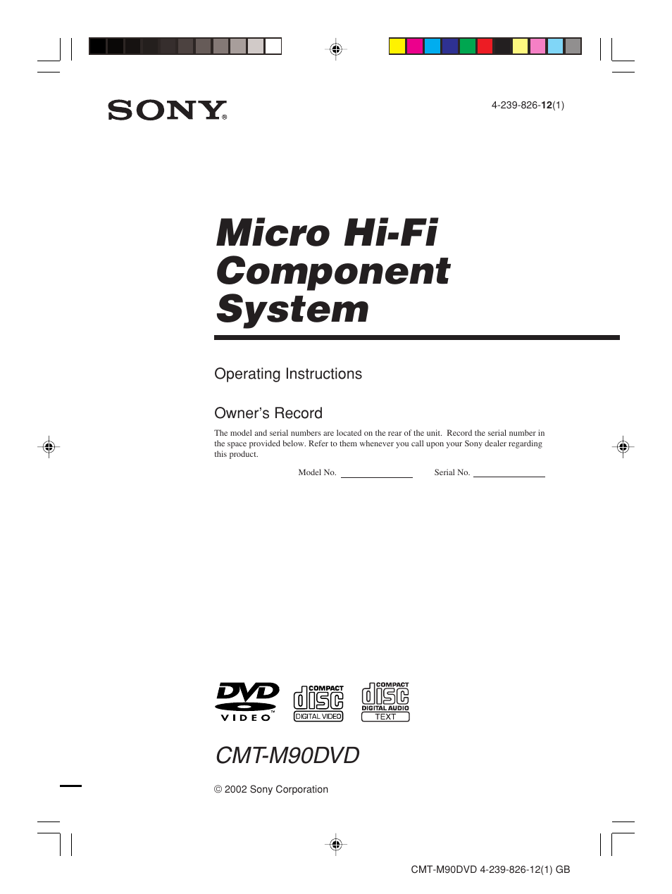 Sony CMT-M90DVD User Manual | 60 pages