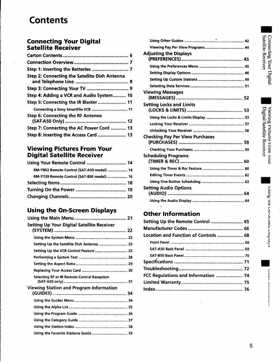 Sony SAT-A50 User Manual | Page 5 / 78