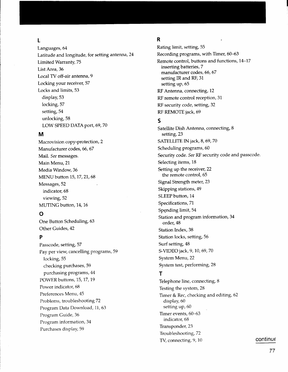 Sony SAT-A50 User Manual | Page 77 / 78