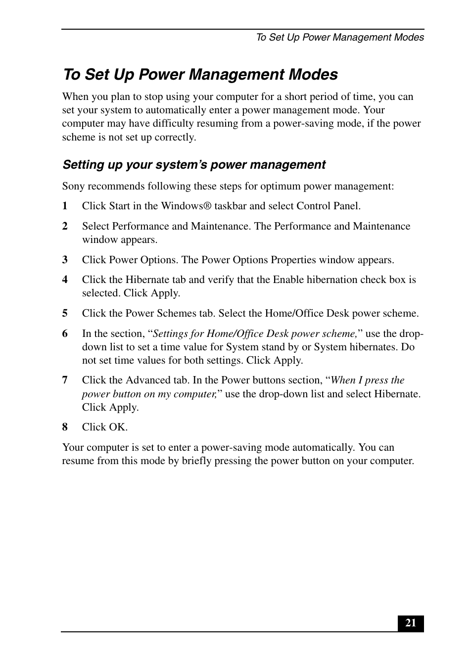 Sony PCV-RX640 User Manual | Page 21 / 64