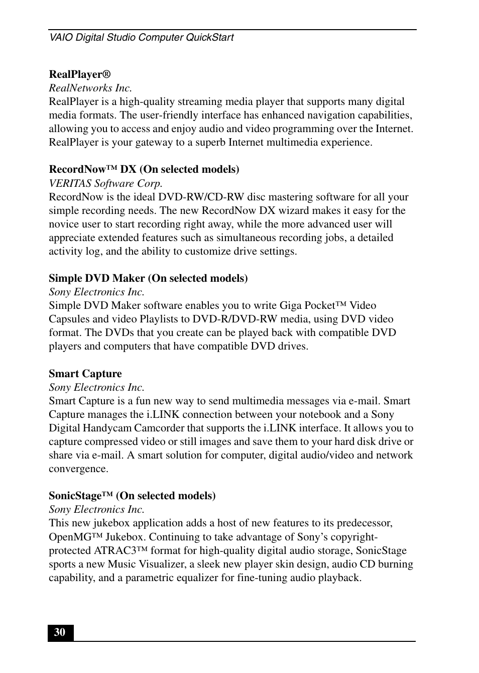 Sony PCV-RX640 User Manual | Page 30 / 64